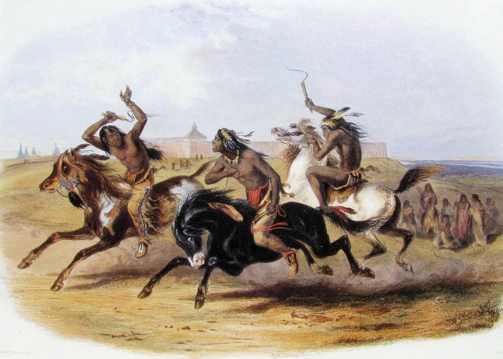 Karl Bodmer - Horse Racing of the Sioux